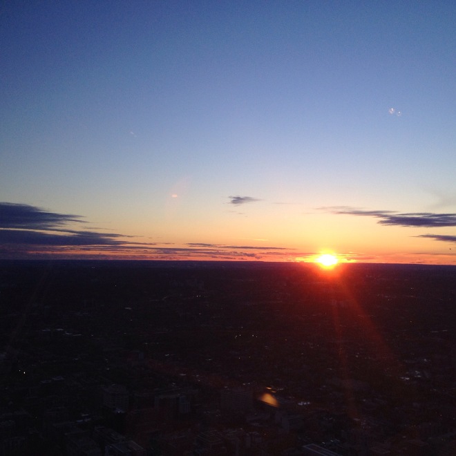 Sunset from 360 Restaurant CN Tower, Toronto Canada Skyline